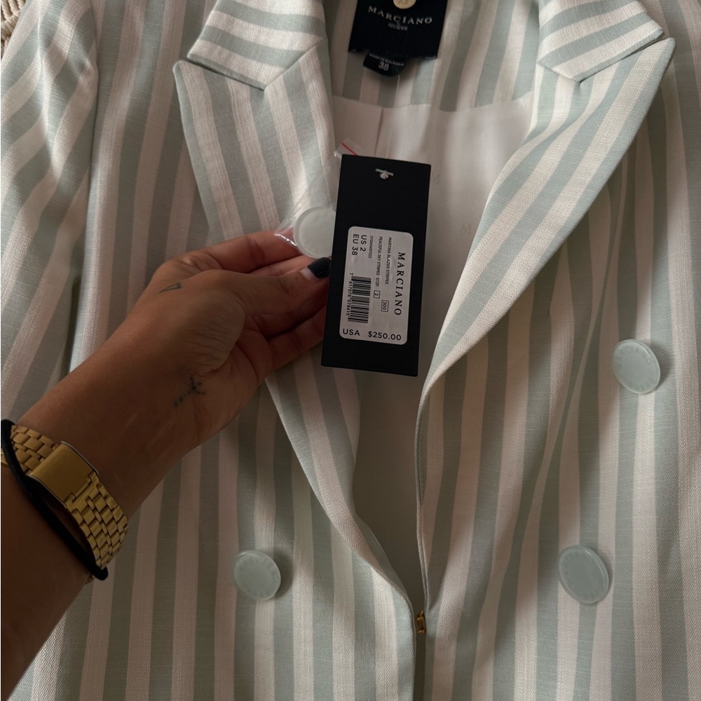 Marciano Light Blue and White Striped Suit Set S/M NET - Picture 3 of 7
